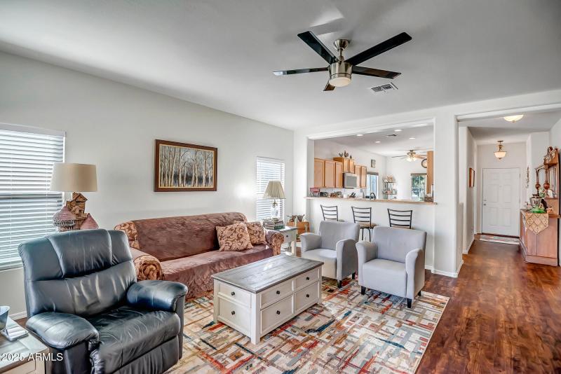 LIVING ROOM WITH KITCHEN BAR