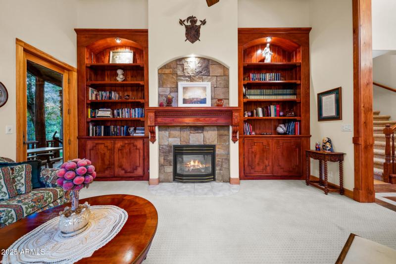 F built in bookcases in living room