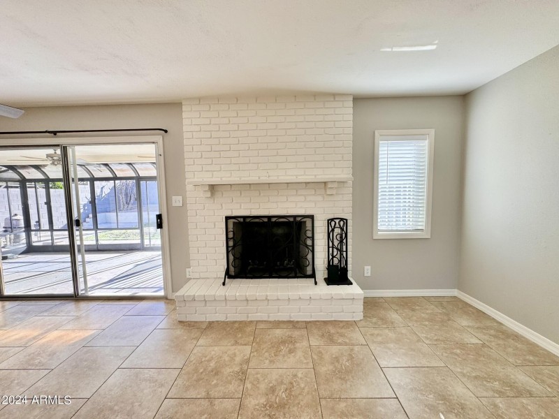 Wood burning fireplace