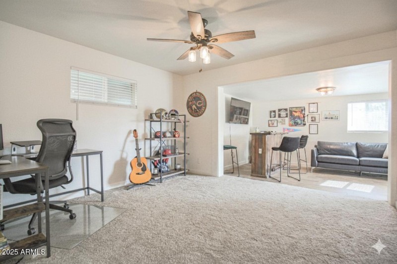 bedroom with bonus space