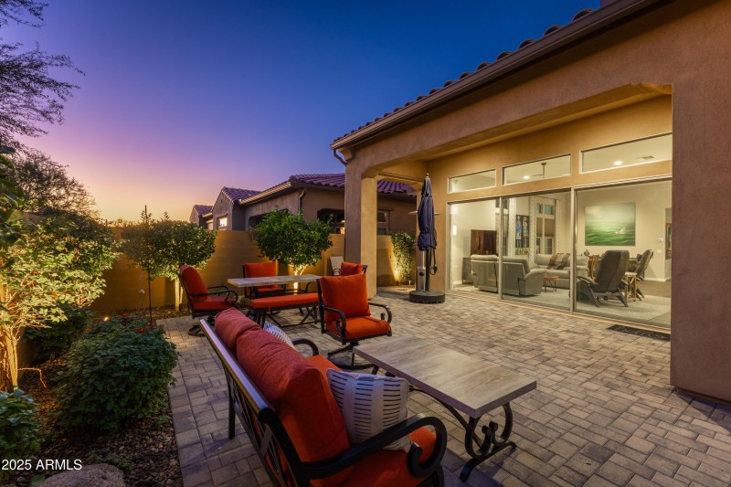 Backyard Patio At Twilight
