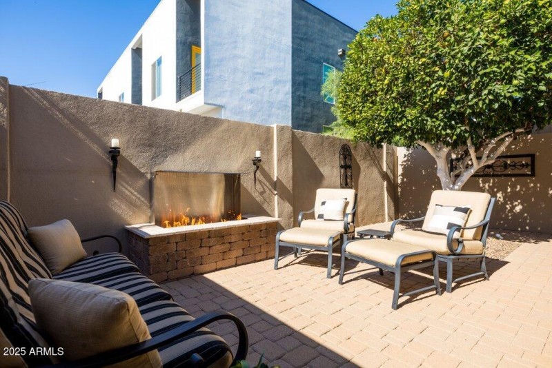 Gas Fire Feature on Patio