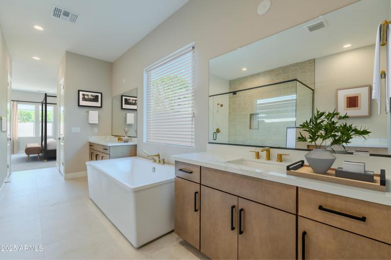 Virtually Staged Primary Bathroom