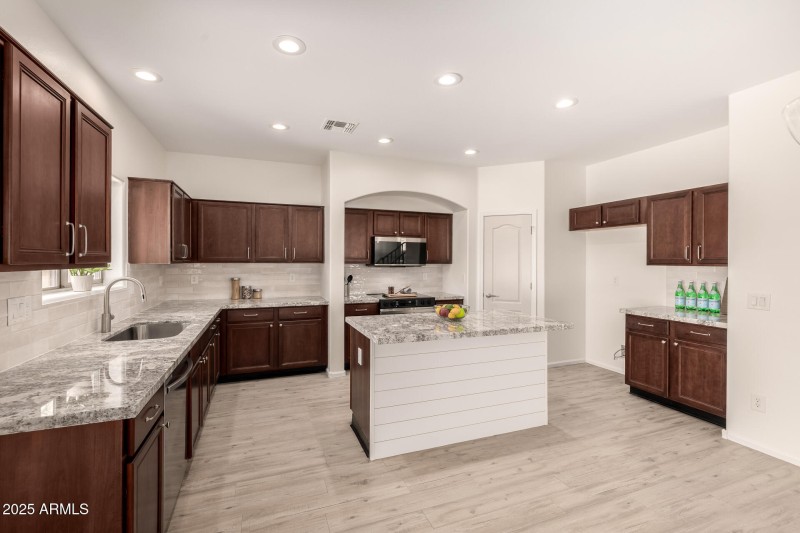 updated kitchen with island
