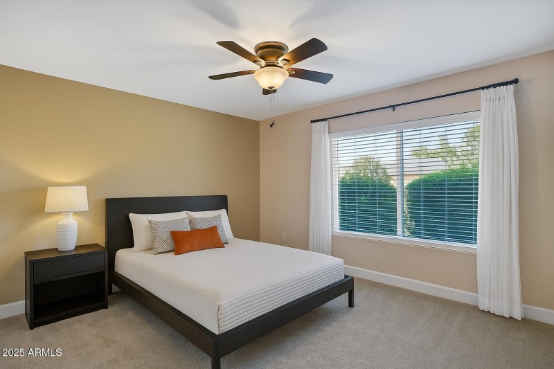 Sunny, Serene Bedroom with Green View