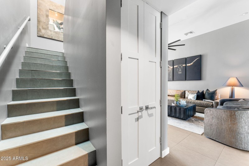 Stairs and Coat Closet