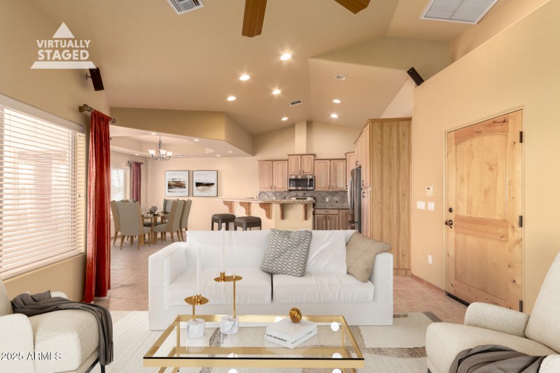 VIRTUALLY STAGE FAMILY ROOM/KITCHEN