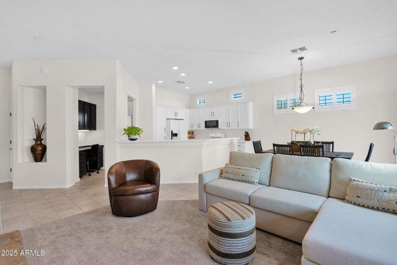 Great Room to Dining and Kitchen