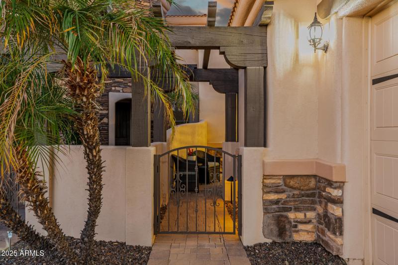 Gated courtyard entry
