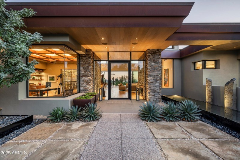 Gated courtyard entry