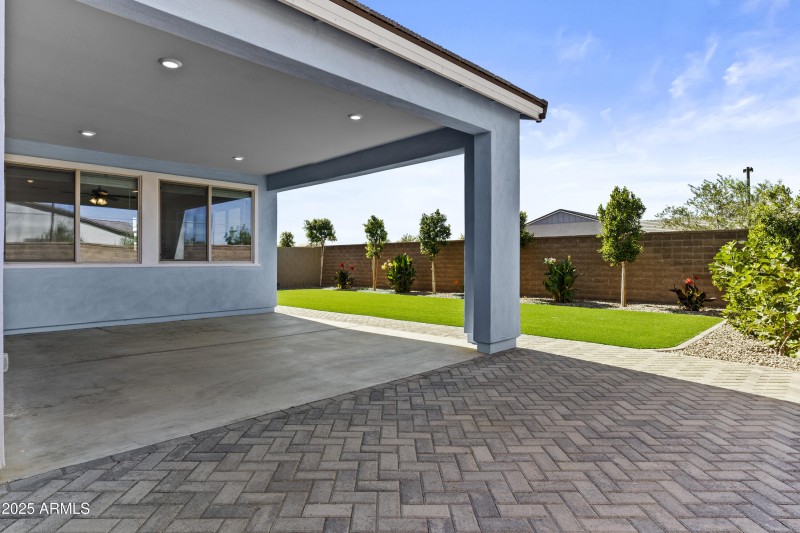 Covered Patio with etended pavers
