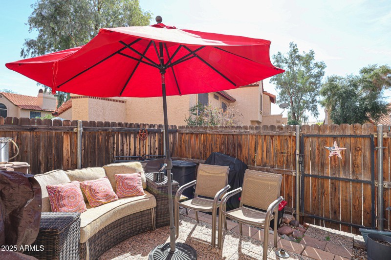 Enclosed private patio