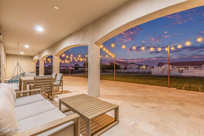 Backyard covered patio