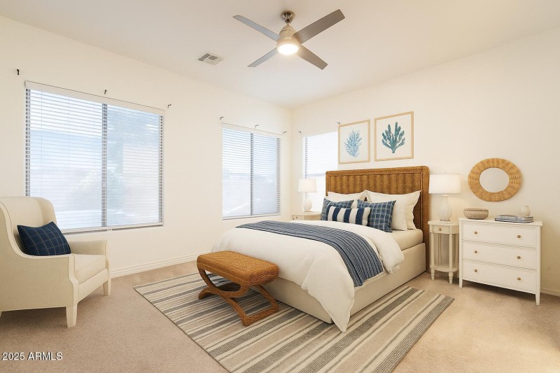 Virtually Statged Primary Bedroom