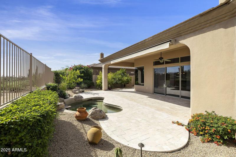 RELAXING BACKYARD AT SUNSET