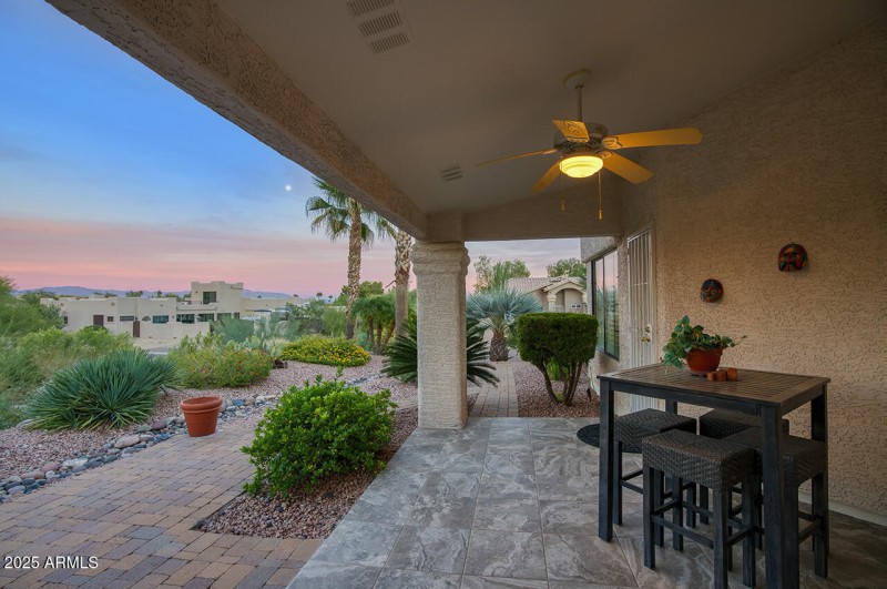 Sunset views off the side patio