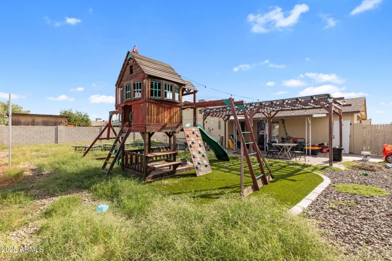 Backyard and rear of home