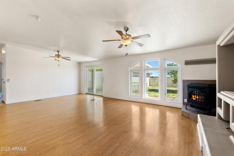 Open Family Room with pellet stove!