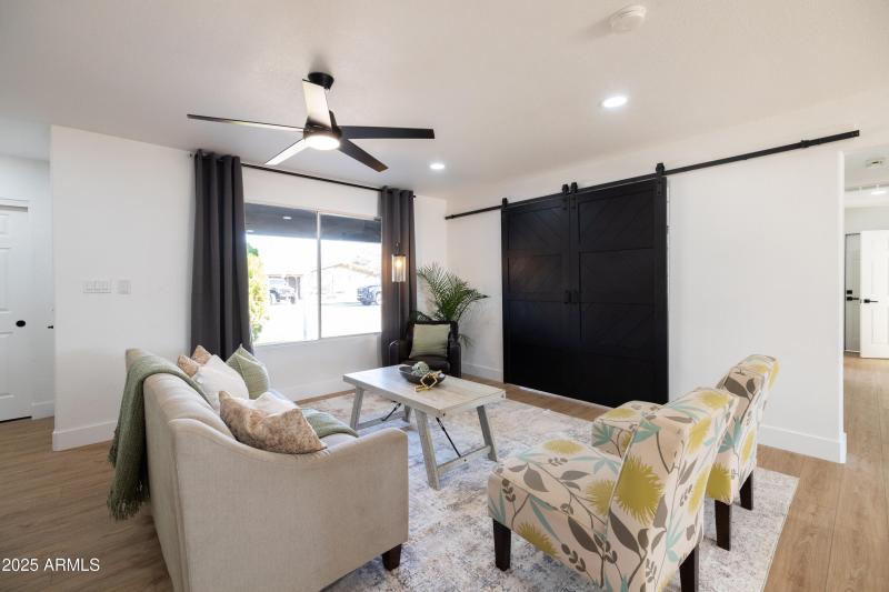 Barn Doors to Family Room