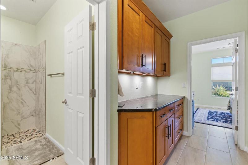 Linen storage at guest bath