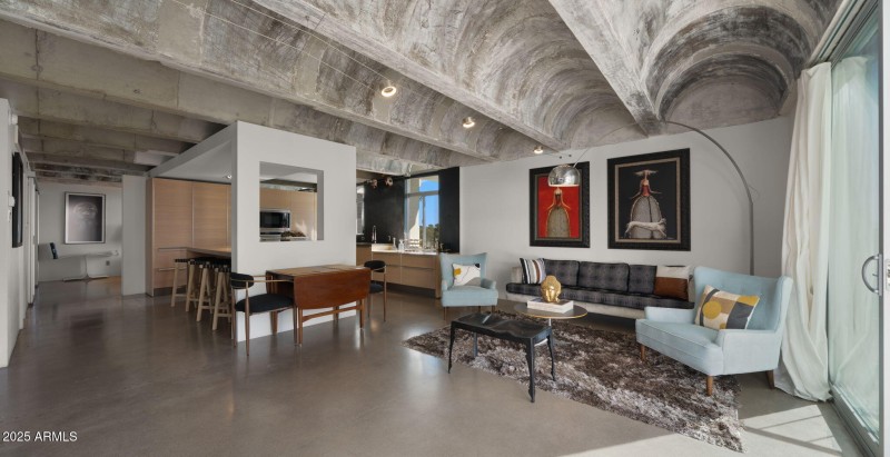 Exposed Cast Concrete Barrel Vaulted