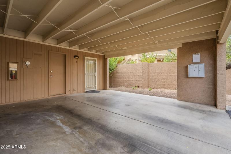 Back door and storage room