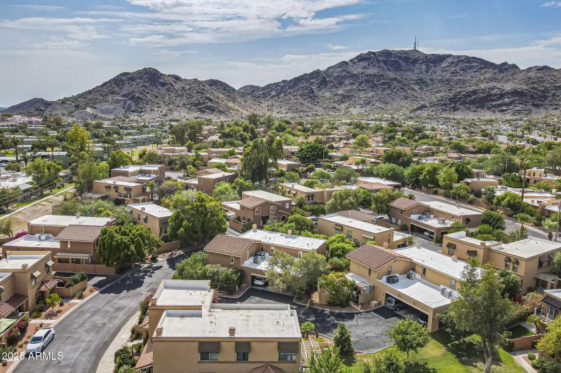 Aerial - established neighborhood