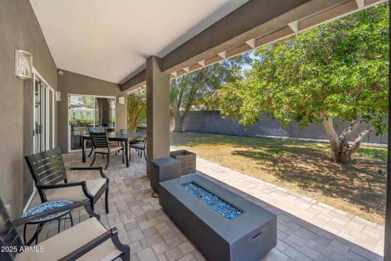 Backyard - Covered patio with dining