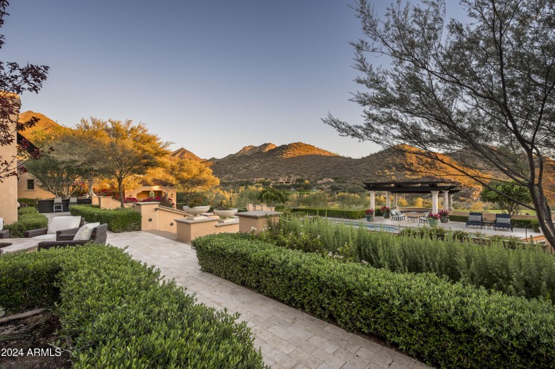 Manicured landscaping