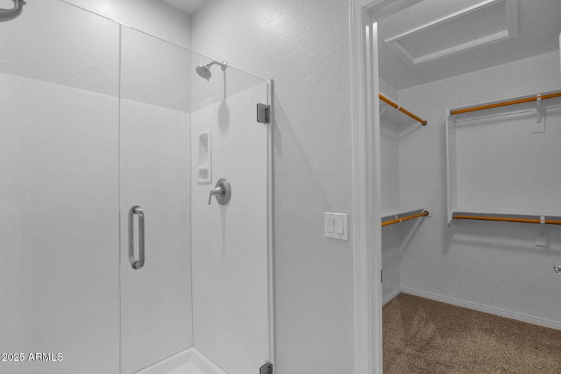 Separate shower and tub