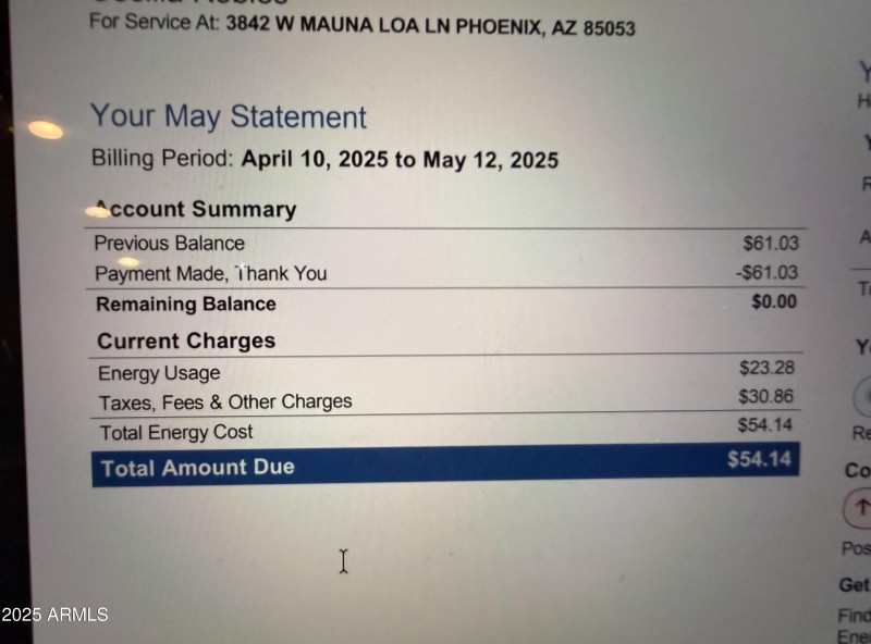 LOW APS BILLS W/SOLAR