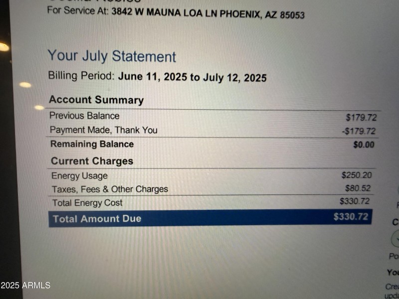 LOW APS BILLS W/SOLAR