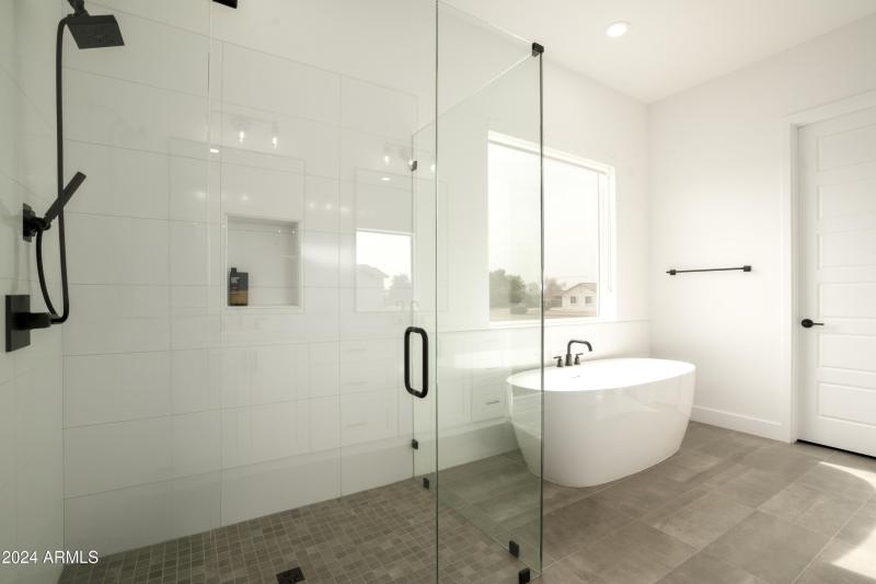 Huge shower & soaker tub