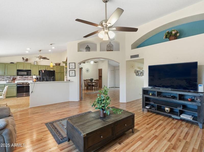 Open Family Room to Kitchen