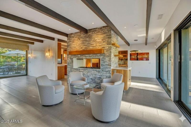 Virtually enhanced swivel chair and fire