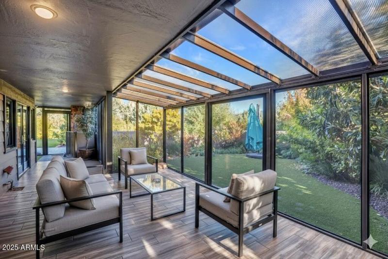 Virtually staged screened patio