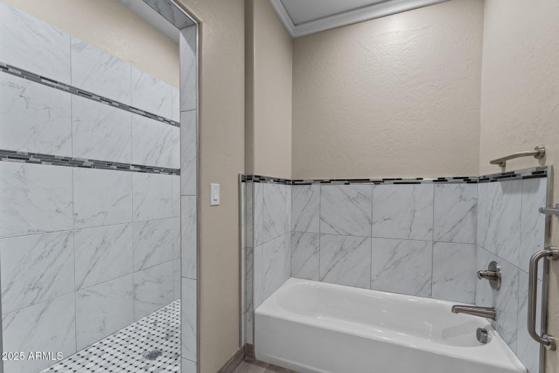 Separate shower and tub