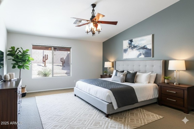 Virtually Staged Primary Bedroom