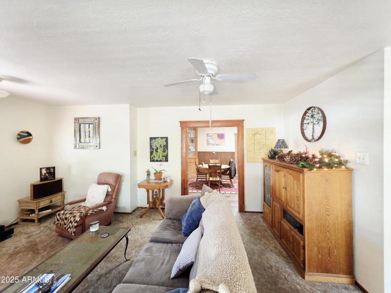 Living room facing dining room