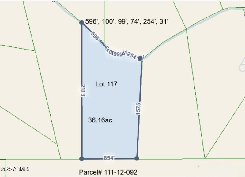 Lot 117 property line