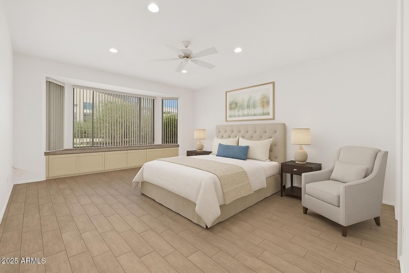 Primary bedroom virtually staged