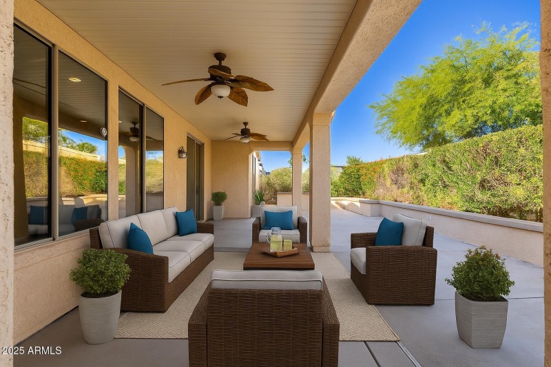 Extended patio/virtually staged