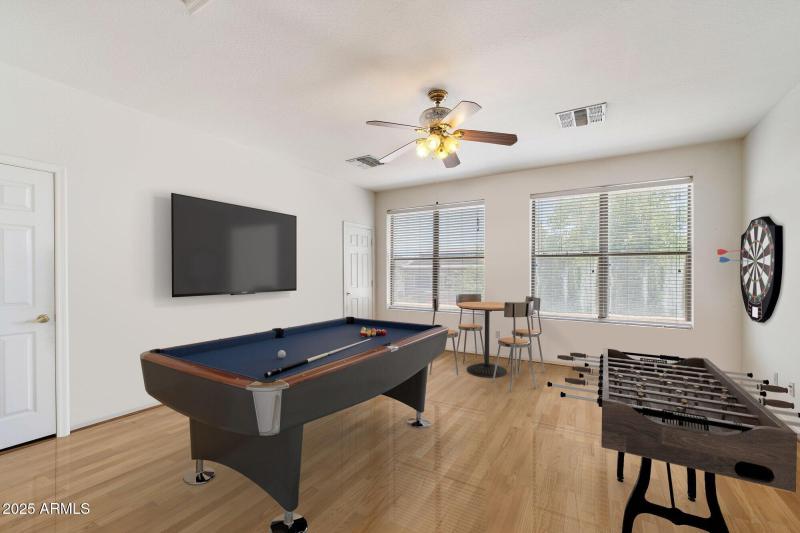 Virtually Staged BR6 as Game/Bonus Room