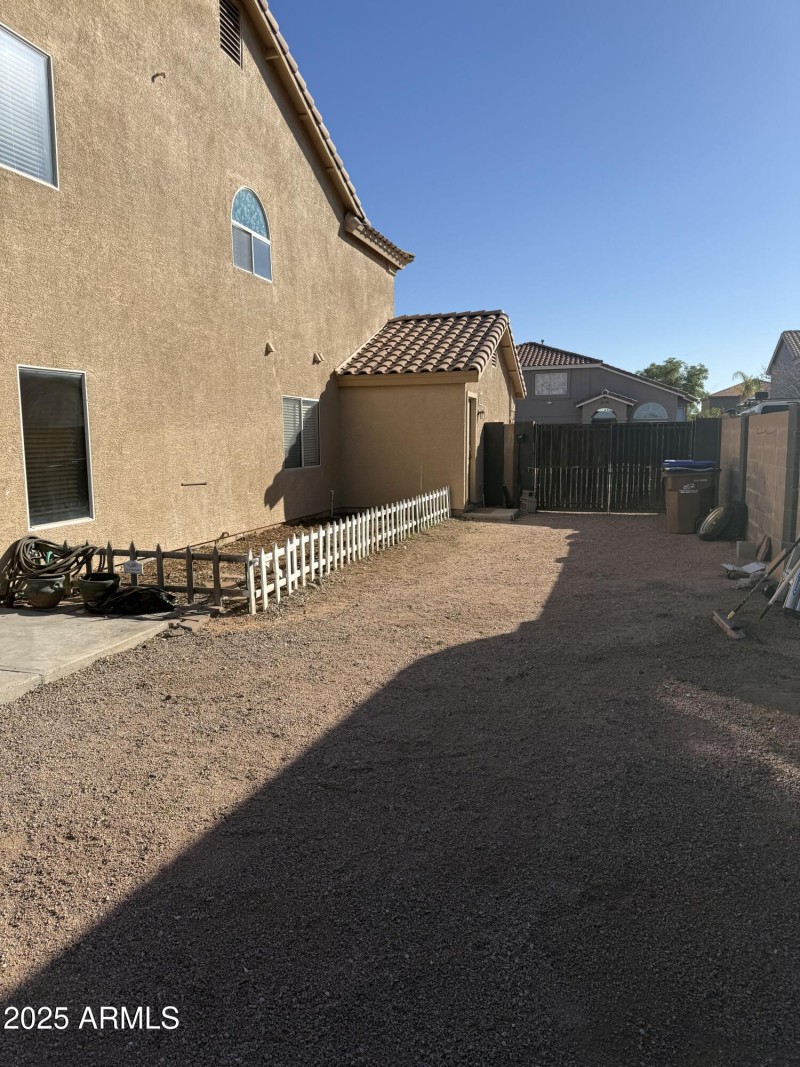 side yard with garden added
