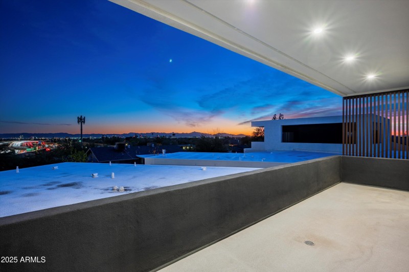 Upper patio sunset view