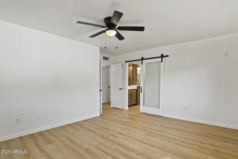 Master bedroom with double doors
