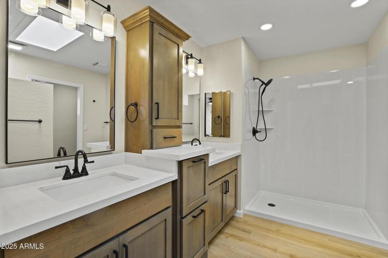 Master bathroom with oversized shower