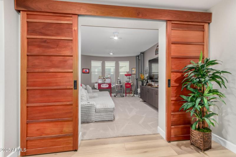 Movie Room with Custom Doors