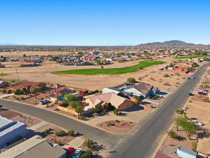 Aerial golf course view