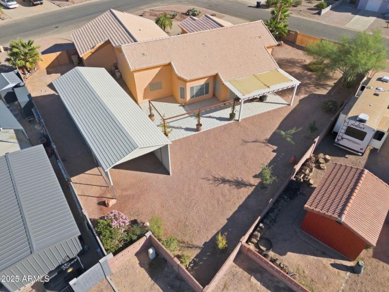 Aerial backyard view